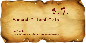 Vancsó Terézia névjegykártya
